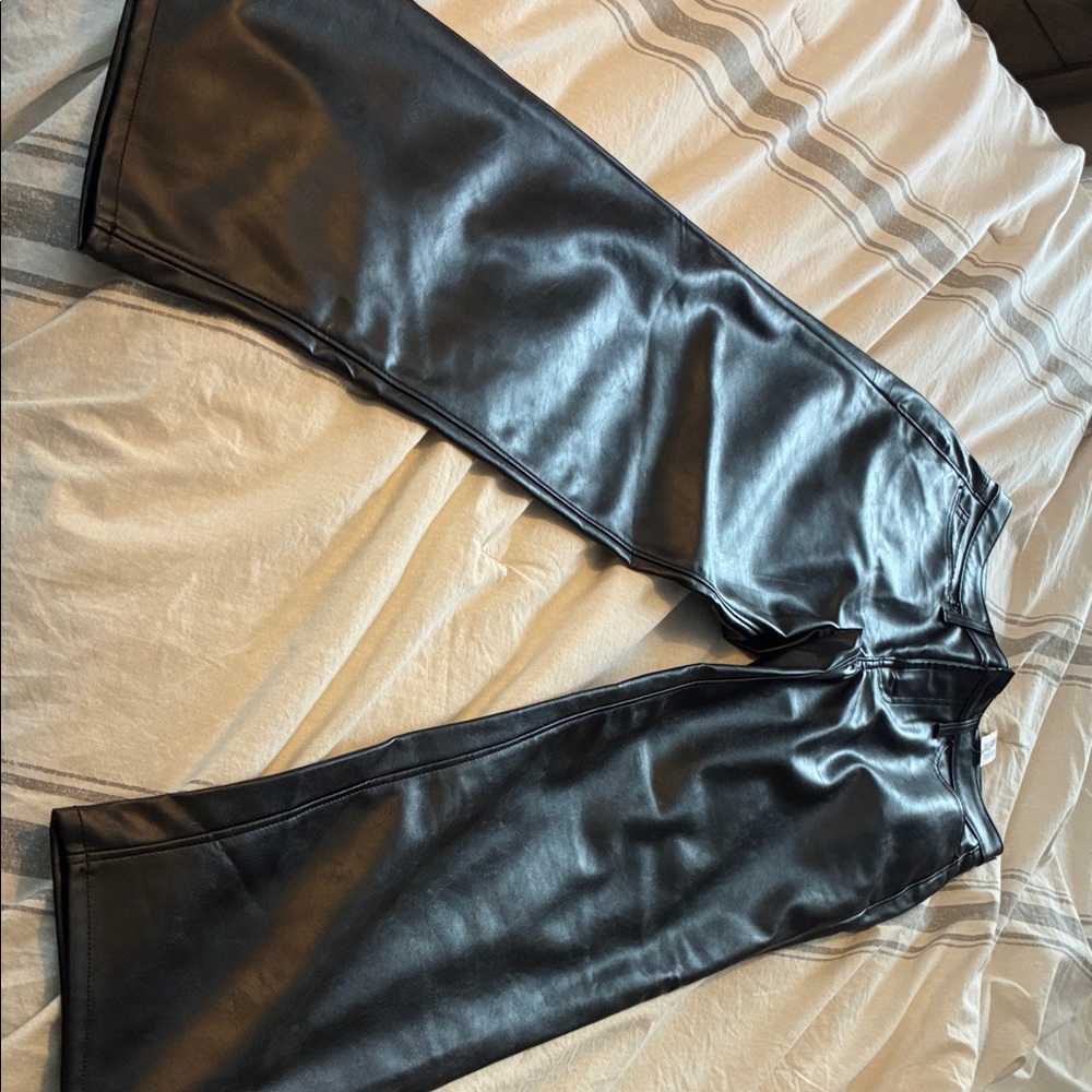 Old Navy Black Faux Leather Trousers